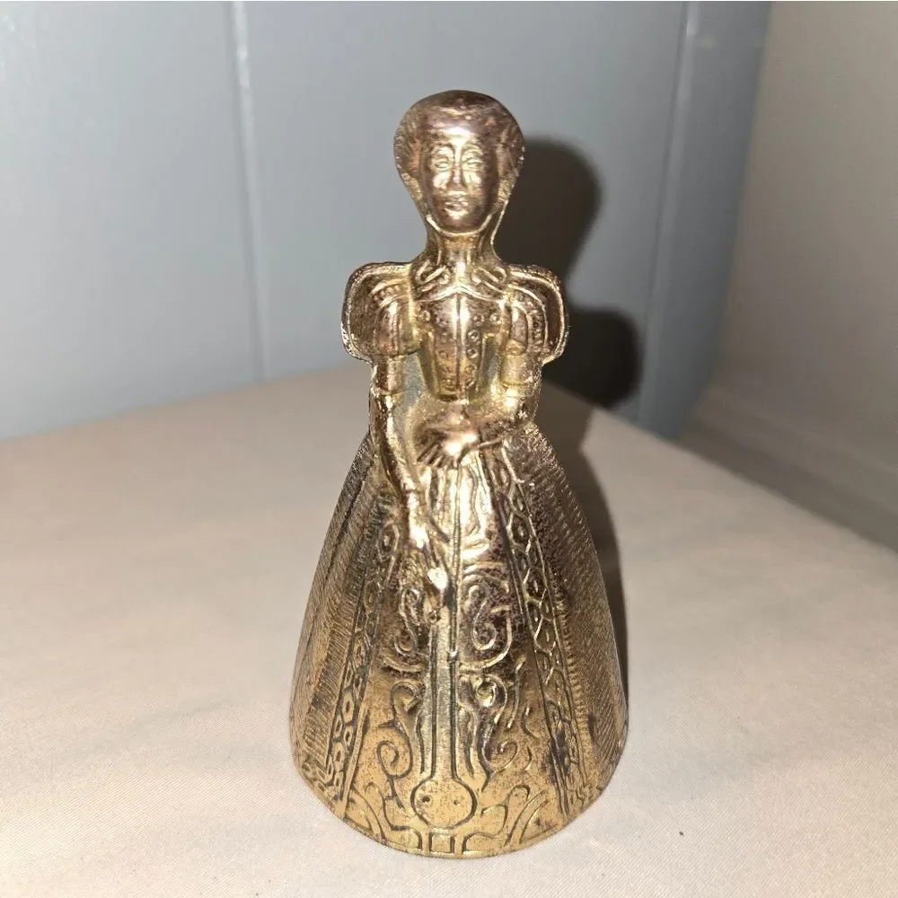 Vintage Brass Lady Bell Lot Made In England